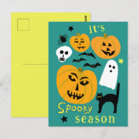 Spooky Season Pumpkins Ghost Bat HAPPY HALLOWEEN