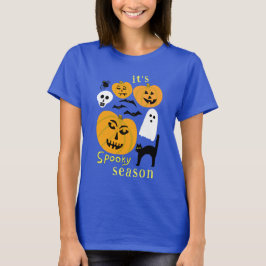 Spooky Season Pumpkins Ghost Bat HAPPY HALLOWEEN T-Shirt