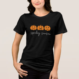 Spooky Season Pumpkins Halloween Tri-Blend Shirt