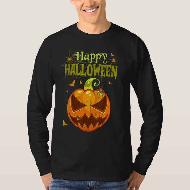 Spooky Season Retro Pumpkin Happy Halloween 1 T-Shirt (Vorderseite)