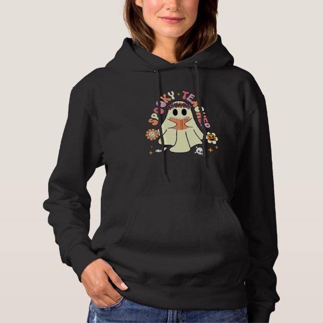 Spooky Season Retro Spooky Teacher Halloween Costu Hoodie (Vorderseite)