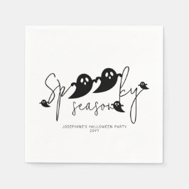 Spooky Season Simple Black Ghosts Modernes Hallowe Serviette
