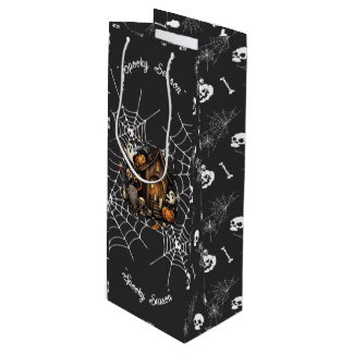 👻 Spooky Season Spuk House Black Gift Bag 🎃 Geschenktüte Für Weinflaschen