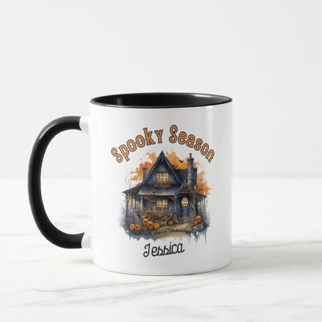 Spooky Season Spuk House Halloween Tasse (Links)