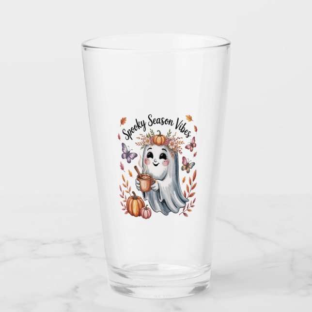 Spooky Season Vibes Ghost Glas (Vorderseite)