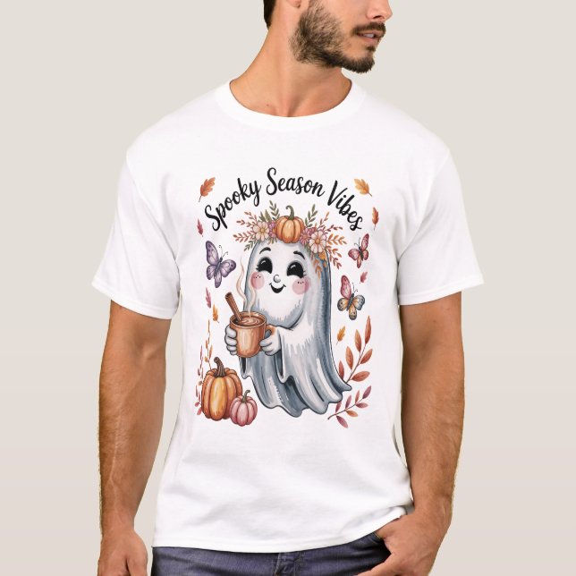 Spooky Season Vibes Ghost T-Shirt (Vorderseite)