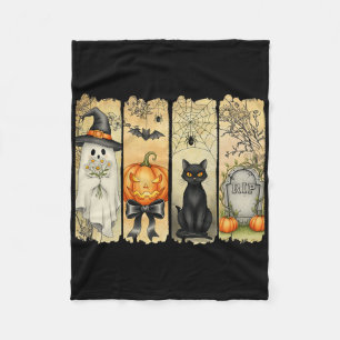 Spooky Season Vintag Halloween Ghost Pumpkin Coqu Fleecedecke