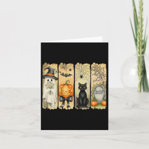 Spooky Season Vintag Halloween Ghost Pumpkin Coqu Karte