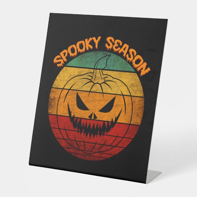 Spooky Season Vintag Sockelschild (Vorderseite)