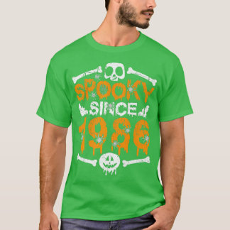 Spooky Seit 1986 Beängstigend Skelett 36. Geburtst T-Shirt