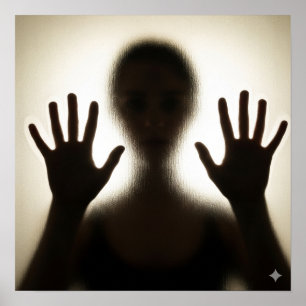 Spooky-Silhouette auf Glas Poster