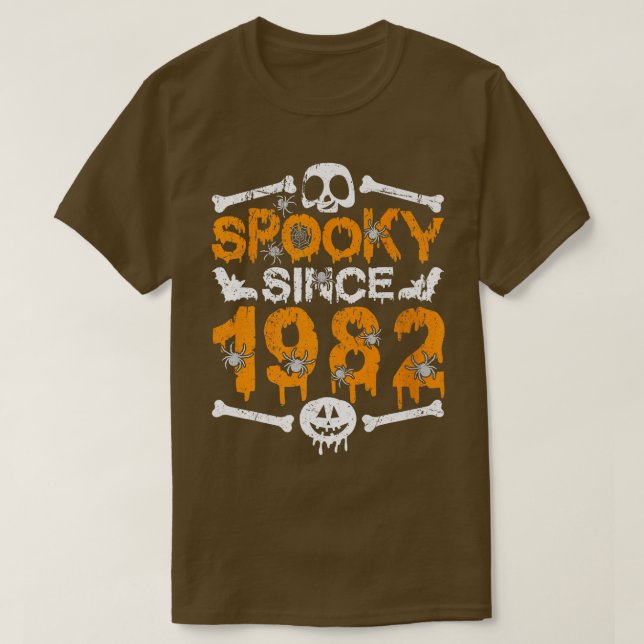 Spooky Since 1982 Scary Skeleton 40th Birthday Hal T-Shirt (Design vorne)