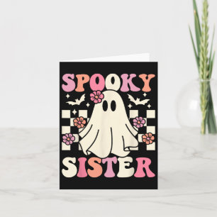 Spooky Sister Halloween Ghost Kostüm Retro Groovy Karte