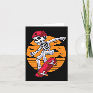 Spooky Skateboarding Skeleton Funny Skater Karte