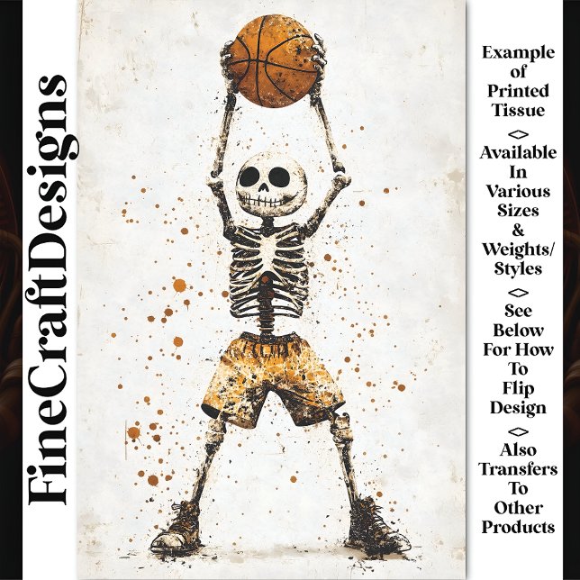Spooky Skeleton Basketball Player AJ7 Decoupage Seidenpapier (Von Creator hochgeladen)