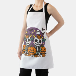 Spooky Skeleton Cows All-Over Print Apron, Medium Schürze