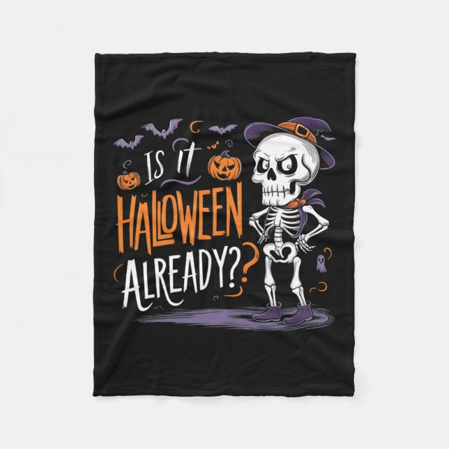 Spooky Skeleton Ghost ist es Halloween bereits Fleecedecke (Vorderseite)