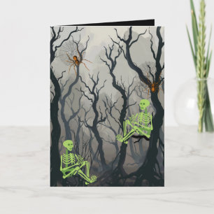 Spooky Skeleton Halloween Card Dankeskarte