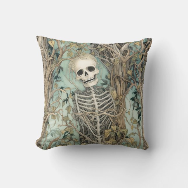 Spooky Skeleton Halloween-Kissen Kissen (Vorderseite)