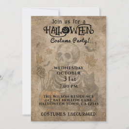 Spooky Skeleton Halloween-Party Einladung