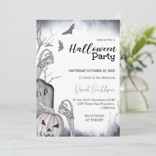 Spooky Skeleton Halloween-Party Einladung