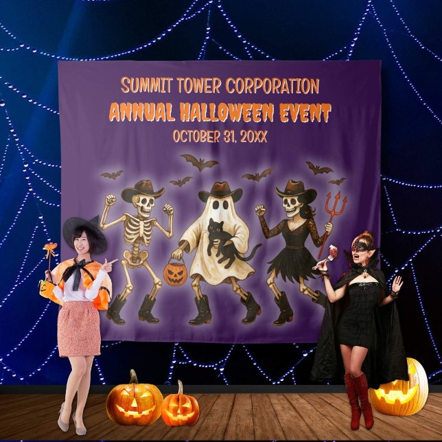 Spooky Skeleton Halloween-Party Hintergrund Wandteppich (Von Creator hochgeladen)