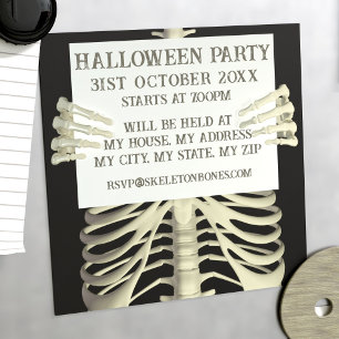 Spooky Skeleton Halloween-Party Magneteinladung
