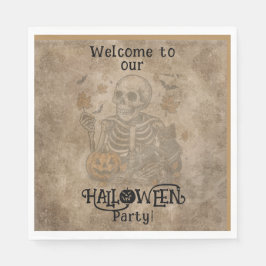 Spooky Skeleton Halloween-Party Serviette