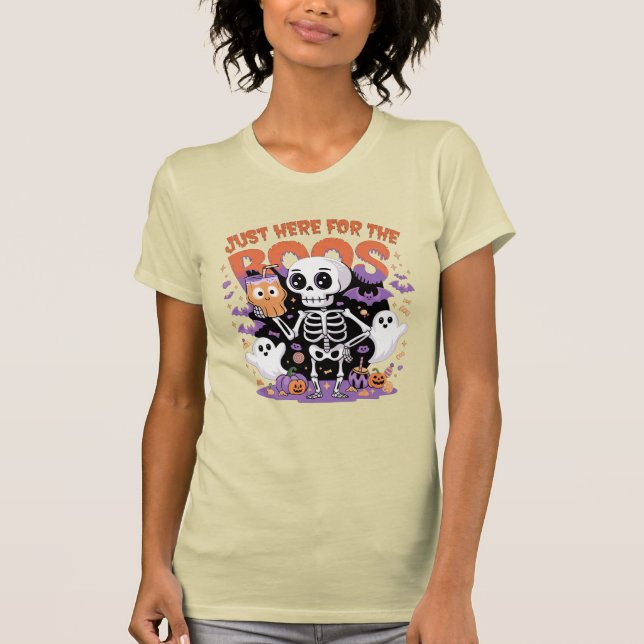 Spooky Skeleton Halloween-Party T-Shirt (Vorderseite)