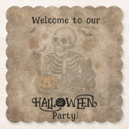 Spooky Skeleton Halloween-Party Untersetzer