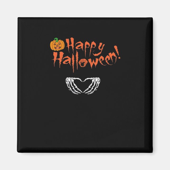 Spooky Skeleton Hände. Happy Halloween. Magnet (Vorne)