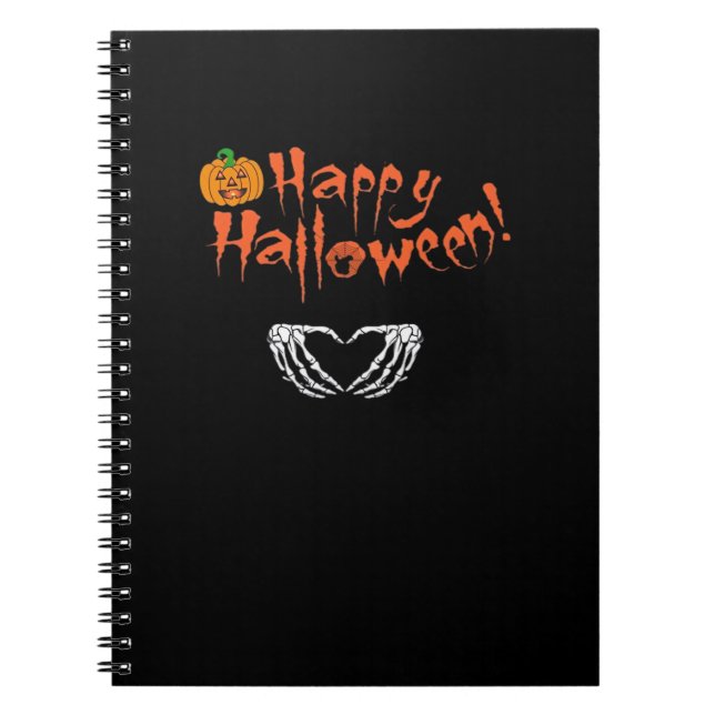 Spooky Skeleton Hände. Happy Halloween. Notizblock (Vorderseite)