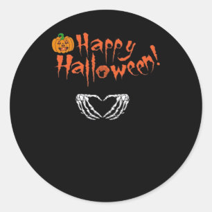 Spooky Skeleton Hände. Happy Halloween. Runder Aufkleber