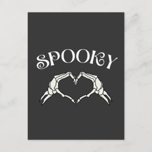 Spooky Skeleton Handherz - Einzigartige Halloween- Postkarte