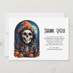 Spooky Skeleton mit Evil Pumpkins Danke