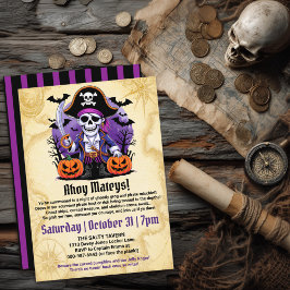 Spooky Skeleton Pirate Halloween Party Einladung