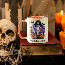 Spooky Skeleton Pirate Happy Halloween Tasse
