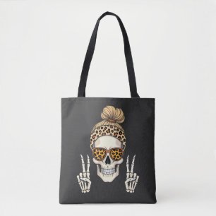 Spooky Skeleton Skull Leopard Halloween-Mama