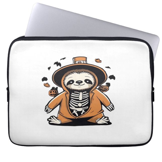 Spooky skeleton sloth trick or treating Classic T- Laptopschutzhülle (Vorderseite)