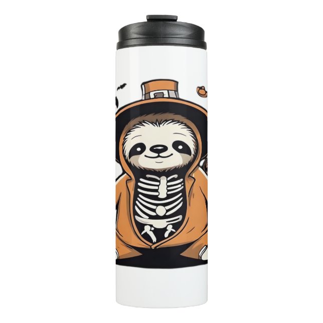 Spooky skeleton sloth trick or treating Classic T- Thermosbecher (Vorderseite)