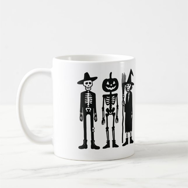 Spooky Skeleton Trio Halloween Mug Kaffeetasse (Links)