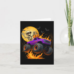 Spooky Skeletter Reiten Monster Lkw Halloween Cos Karte