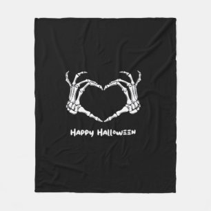 Spooky Skeletton Handherz mit "Happy Halloween" Fleecedecke