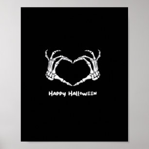 Spooky Skeletton Handherz mit "Happy Halloween" Poster