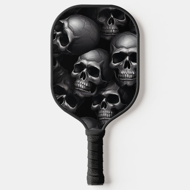 Spooky Skull Design Pickleball Schläger (Vorderseite)