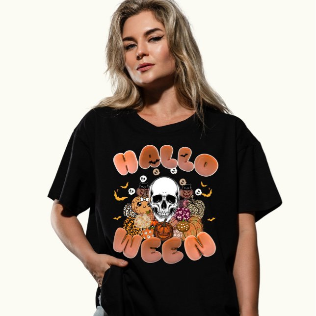 Spooky Skull Halloween Custom T-Shirt (Von Creator hochgeladen)
