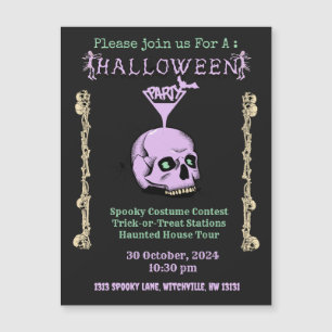 Spooky Skull Halloween Einladung Magnetkarte