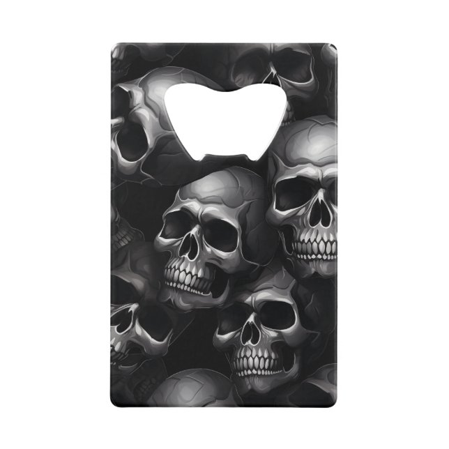 Spooky Skull Halloween Geldbeutel Flaschenöffner (Vorderseite)