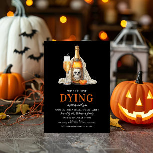 Spooky Skull Pumpkin Wine Halloween-Party Feiertagskarte