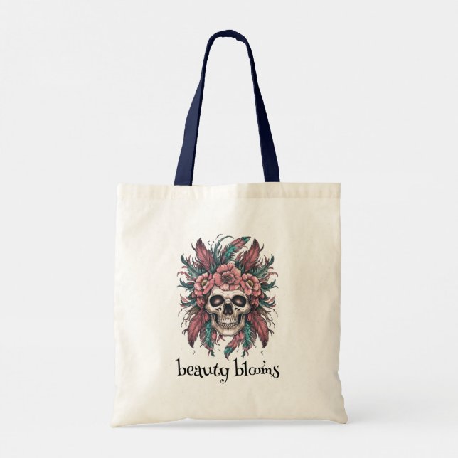 Spooky Skull Tote Bag Tragetasche (Rückseite)